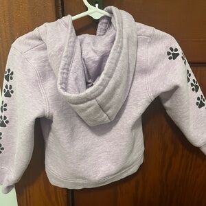 Girls purple black dog sweatshirt. Size 12 months.